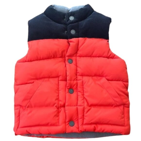 Baby Gap Vest Orange/Brown Puffer Vest - Picture 1 of 4